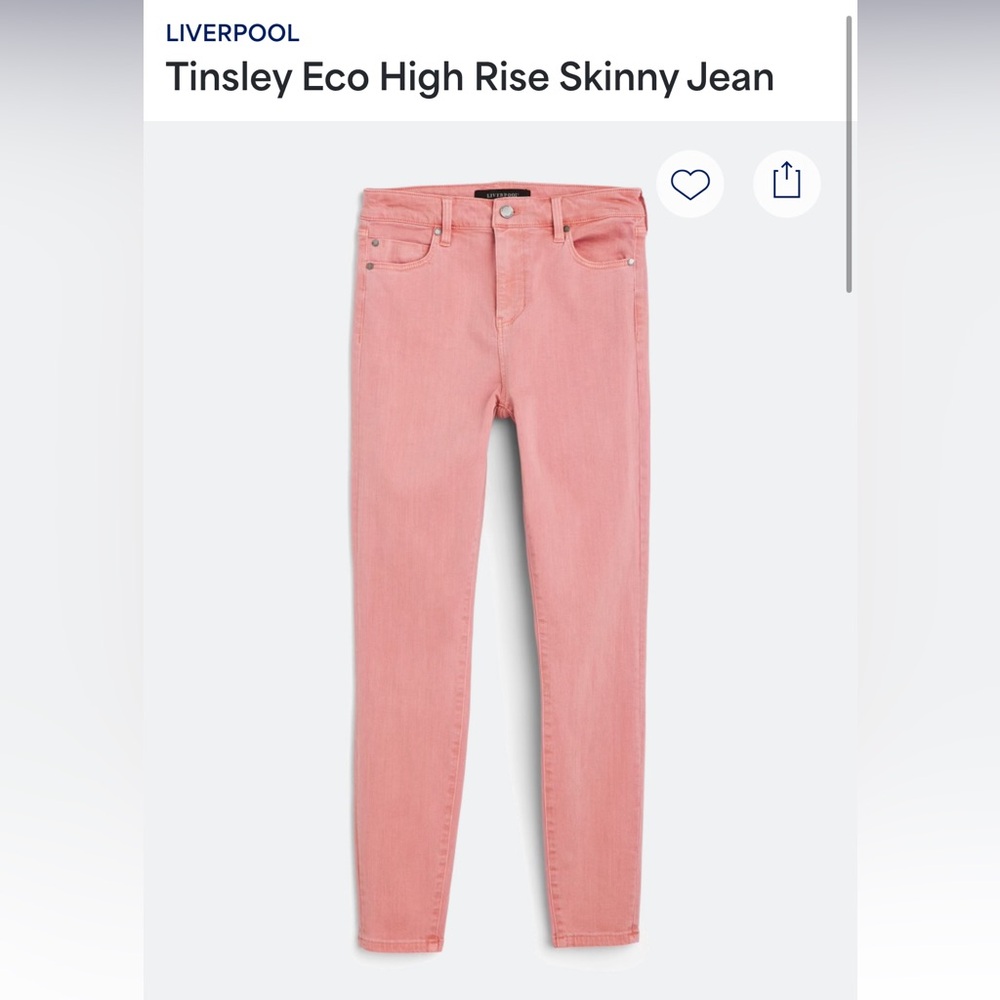 NWT Liverpool Tinsley High Rise Skinny Jean Light Pink size 10 Stitchfix